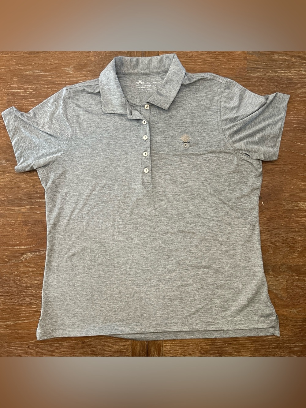 Peter Millar Perfect Fit Performance Polo Shirt Womens XL Gray Short Sleeve Golf